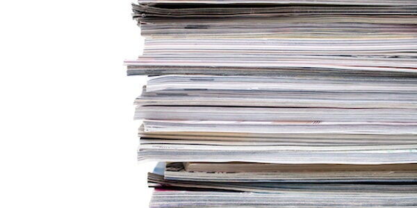 large stack of magazines